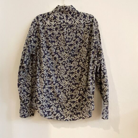 American Eagle Button Front Seriously Soft Paisley Shirt Mens Medium Classic Fit - Picture 10 of 10